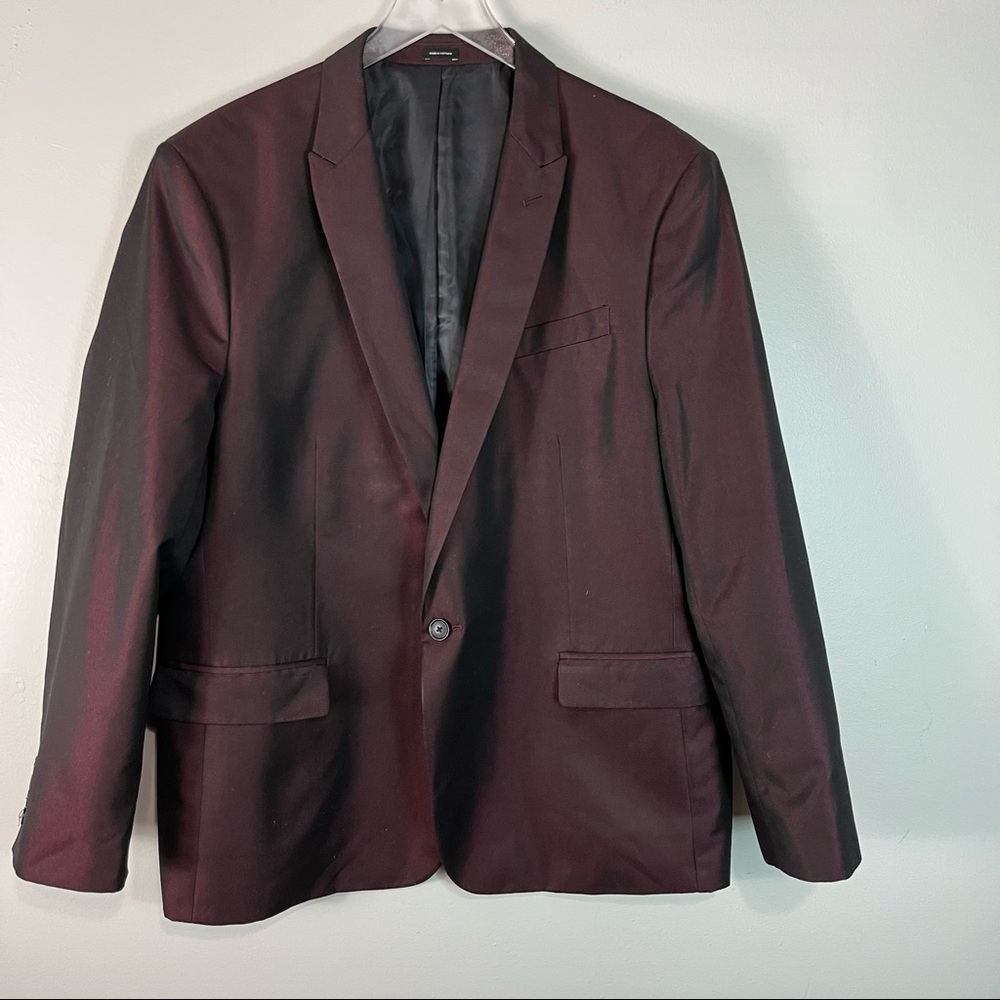 JFerrar Men's Burgundy Slim Fit Size 48R Dress Sport Coat
